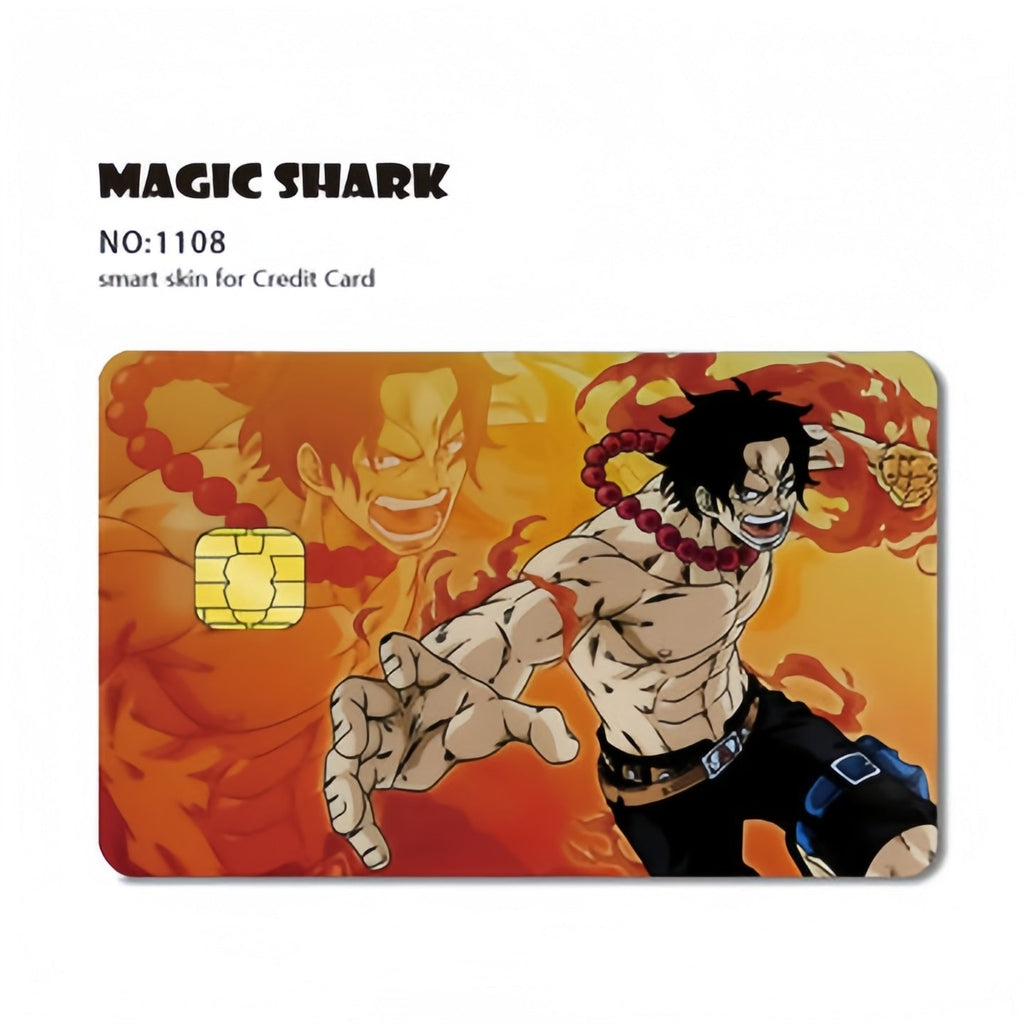 Autocollants de carte bancaire Luffy/Zoro épaissis avec gommage cristal personnalisés