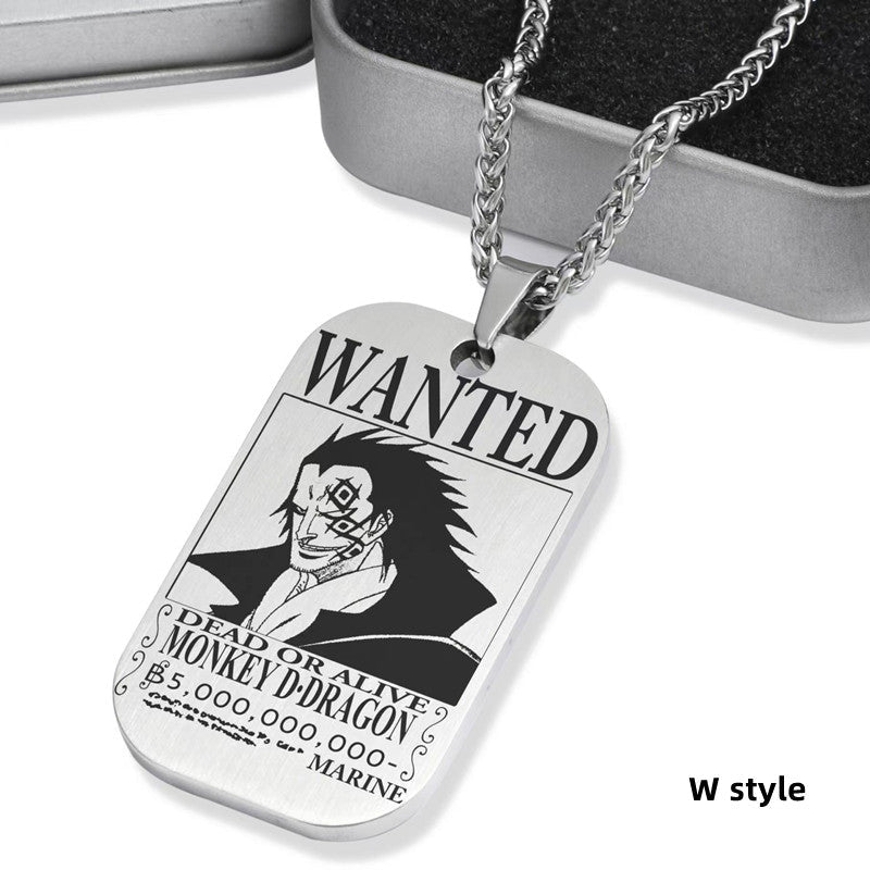 Collier de primes de personnages en titane Luffy/Zoro/Nami/Sanji