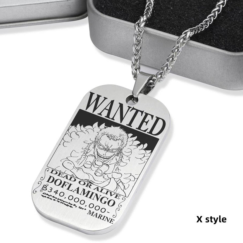 Collier de primes de personnages en titane Luffy/Zoro/Nami/Sanji