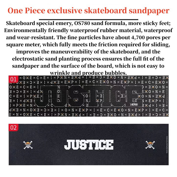 Skateboard professionnel Luffy/Zoro à motif fin (Taille: 80CM×20CM)