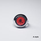 Naruto Itachi Pain Akatsuki Ring Set, 10Pcs Anime Akatsuki Symbol Rings with Necklace Gift Box