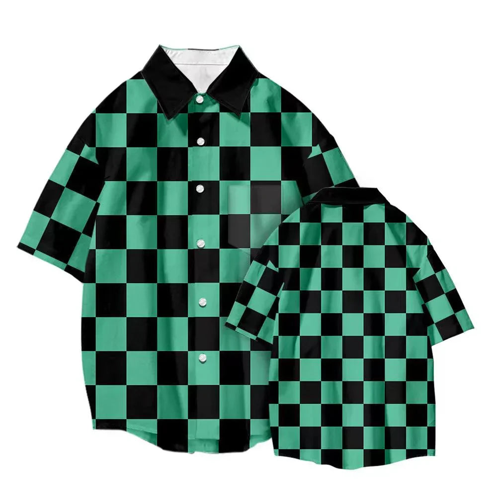 T-shirt Tanjirou/Nezuko, nouveauté été, coupe ample, chemise COS imprimée, tendance jeune décontractée, polyvalente