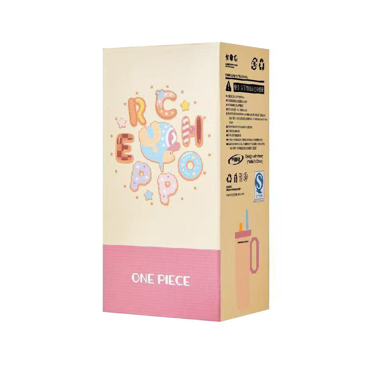 ONE PIECE Tony Tony Chopper Tumbler | Macaron Donut Design Cup with Handle & Straw
