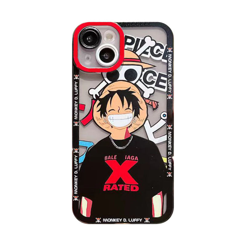Coque de téléphone Luffy/Zoro iPhone tendance exquise en silicone anti-collision