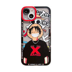 Coque de téléphone Luffy/Zoro iPhone tendance exquise en silicone anti-collision