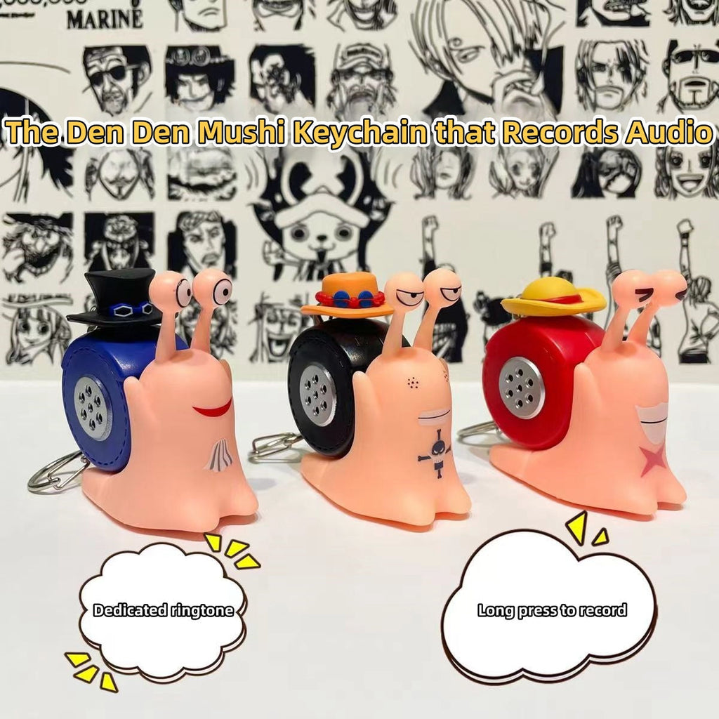 Porte-clés jouet sonore Den Den Mushi Luffy/Ace/Sabo, rétention sonore exclusive, plaisir d'accompagner
