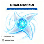 Naruto Rasengan Spiral Shuriken LED Light Up Cosplay Prop, 1:1 Replica Rotatable RGB Color Changing Glowing Ninja Shuriken Toy, Anime Cosplay Accessory Collectible Gift For Fans