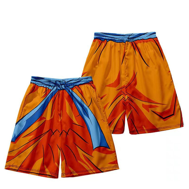 Son Goku Shorts costume décontracté Gilet de plage d'été grande taille short ample et tendance