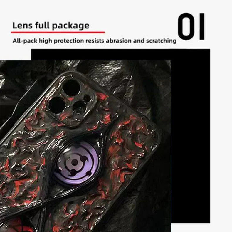 Coque de téléphone Sasuke Sharingan purement faite à la main, coque de téléphone en silicone anti-choc tendance Apple