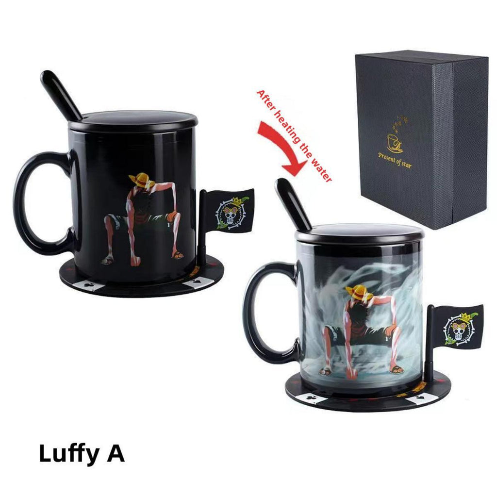 Tasse en céramique Luffy/Zoro thermoréactive changeant de couleur