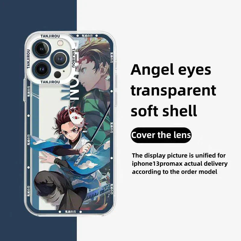 Coque de téléphone antichoc en silicone raffinée tendance Apple pour iPhone, Android Tanjirou/Nezuko