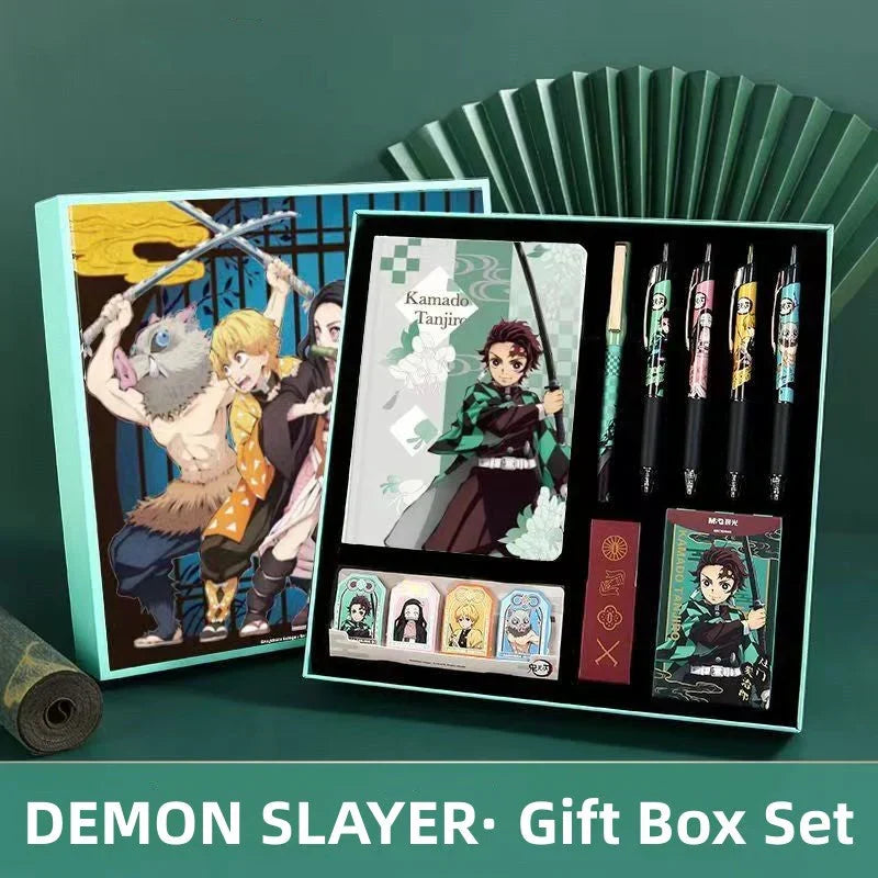 Coffret cadeau papeterie Tanjirou/Nezuko comprenant un stylo à bille et un carnet.