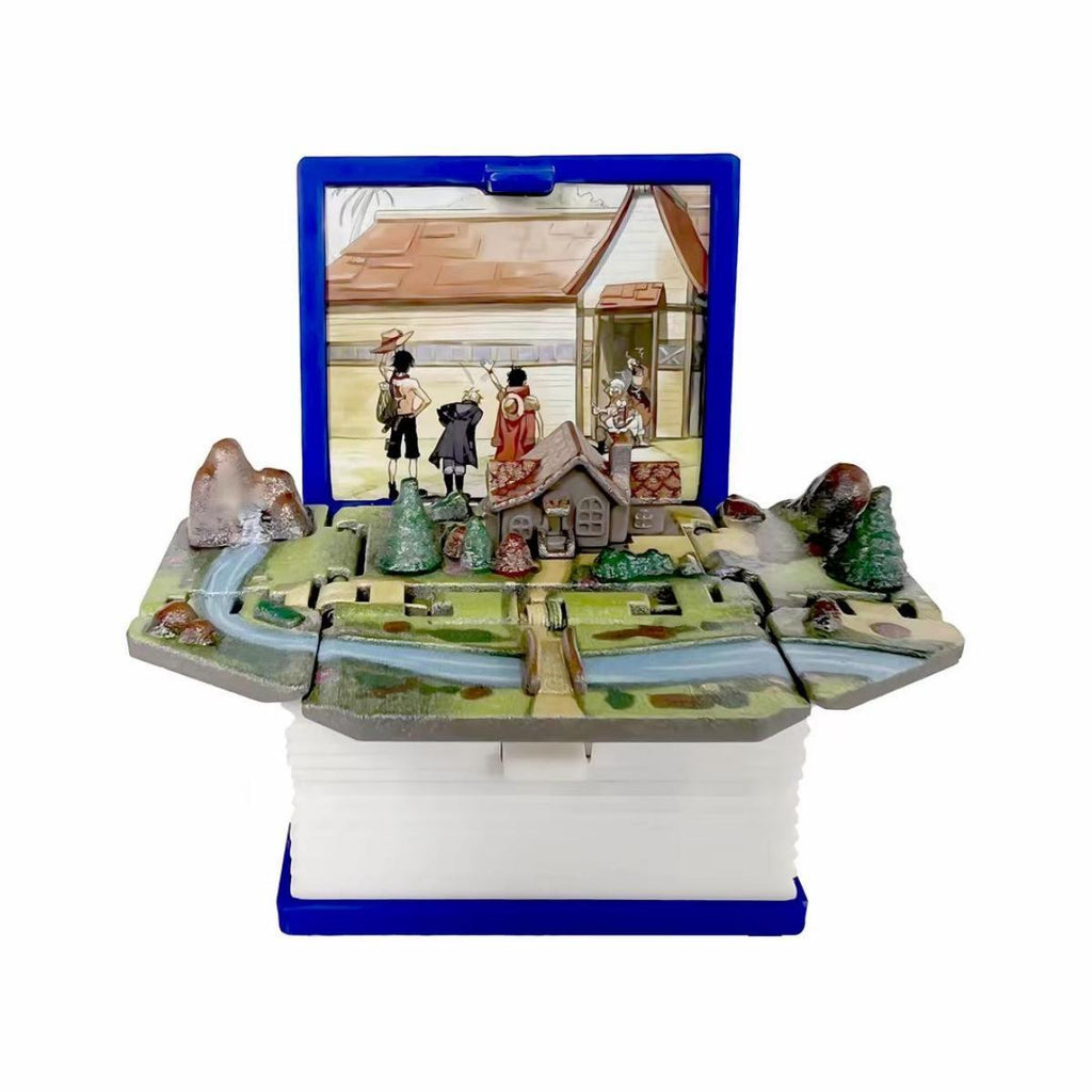 Porte-clés livre pop-up pliant en 3D LuffyAce/Sabo Les trois frères