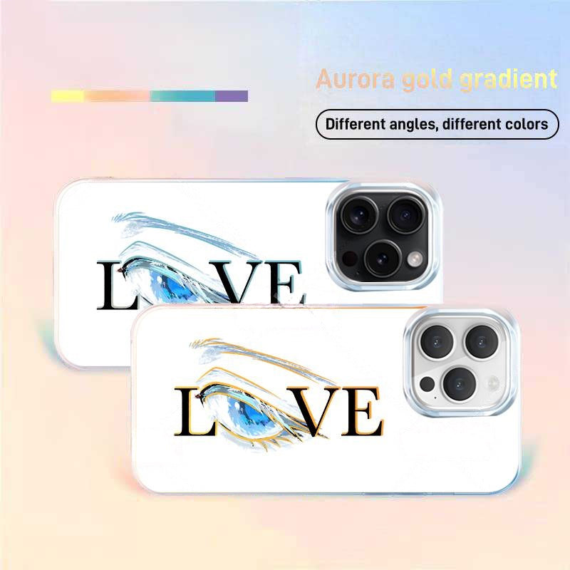 Jujutsu Kaisen Satoru Gojo LOVE Gradient Phone Case, Iridescent Hard Shell Cover