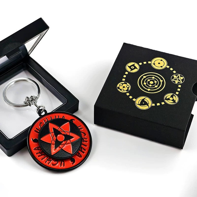 Porte-clés rotatif Sharingan Naruto - Jouet Fidget Spinner Uchiha Anime