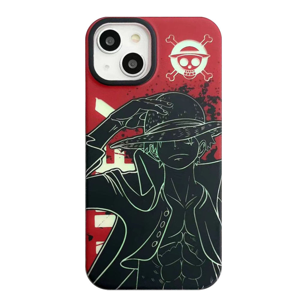Coque de téléphone Luffy/Shanks antichoc en silicone pour iPhone