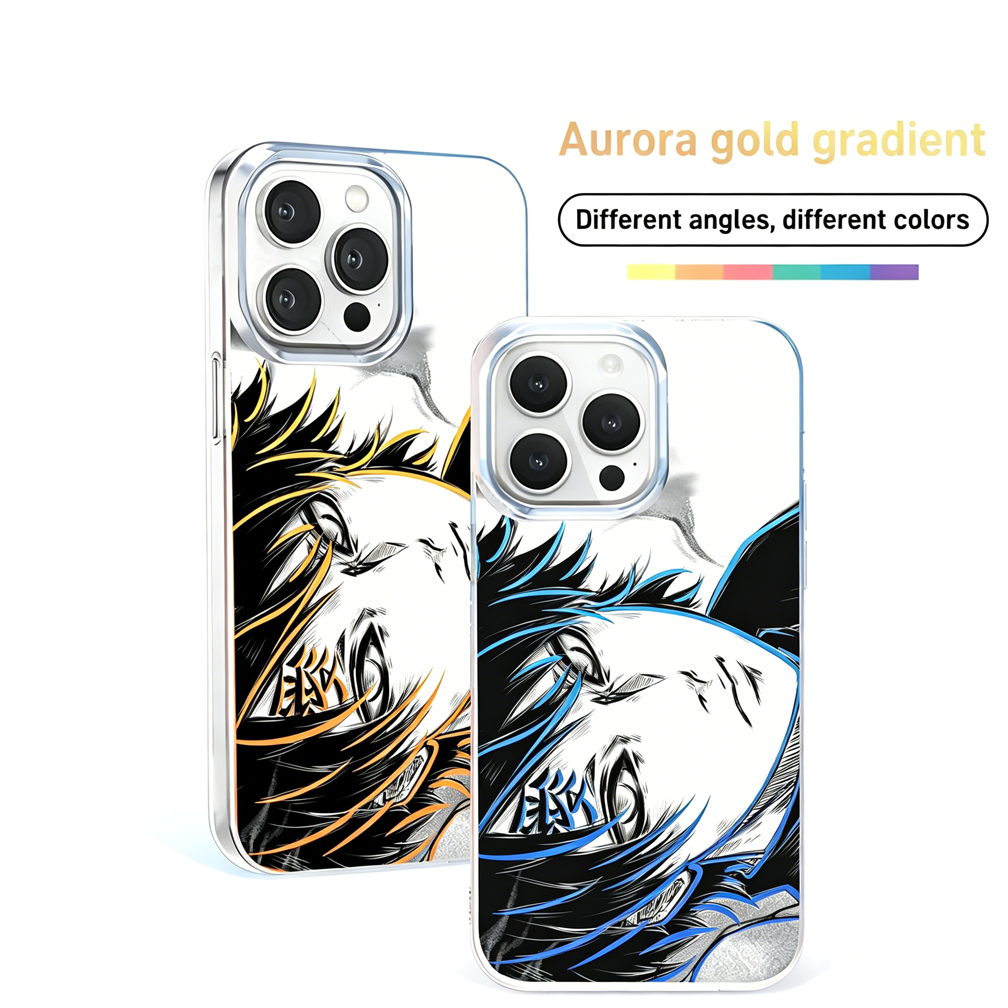 Coque de téléphone Naruto Gaara du désert à dégradé, coque antichoc Anime Aurora Border