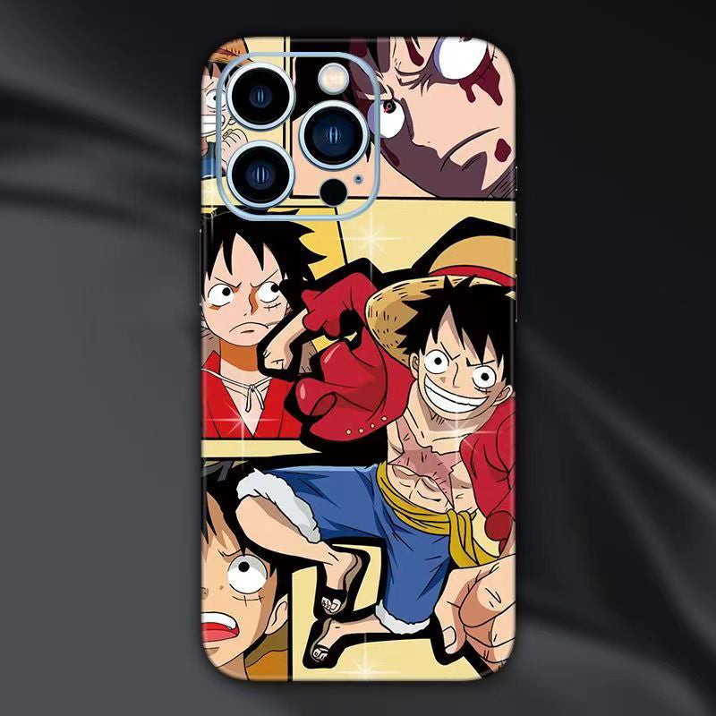 Film arrière de téléphone portable Luffy/Ace/Zoro iPhone, autocollant avec beau motif