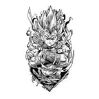 Les autocollants de tatouage semi-permanent au jus herbacé Son Goku sont durables et imperméables