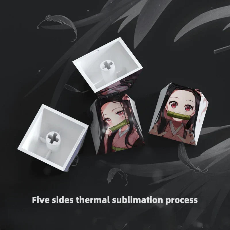Capuchon de clavier mécanique créatif transparent Nezuko/Tanjirou/Tokitou Muichirou mignon
