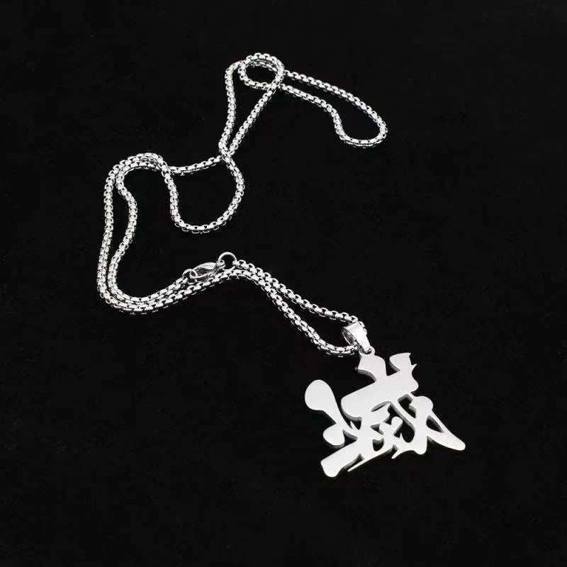 Accessoires de mode en pendentif métallique à l'effigie de Kamado Tanjirou/Kamado Nezuko