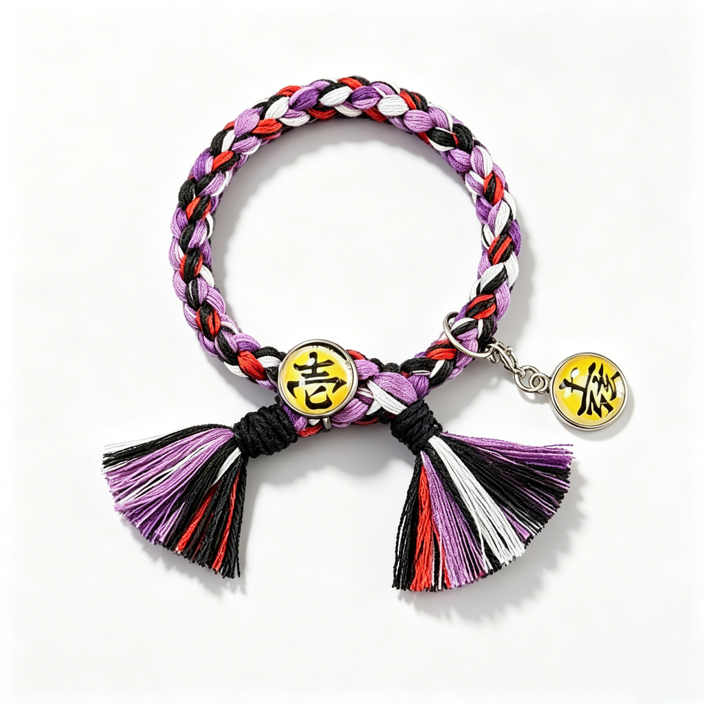 Bracelet tressé réglable Démon supérieur de Demon Slayer, Breloque Anime à pompon