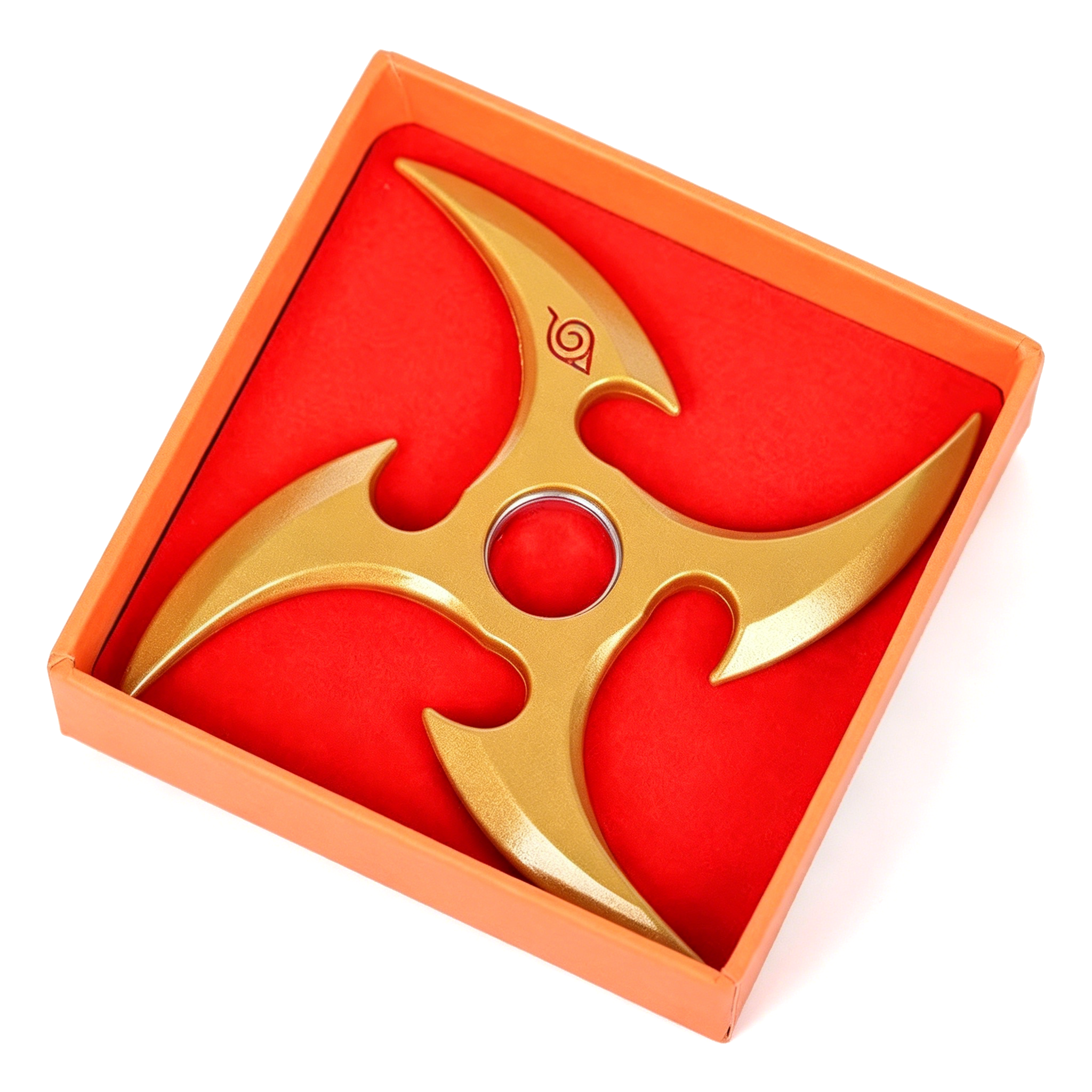 Naruto Uzumaki Konoha Symbol Shuriken Fidget Spinner, Stress Relief Metal Toy