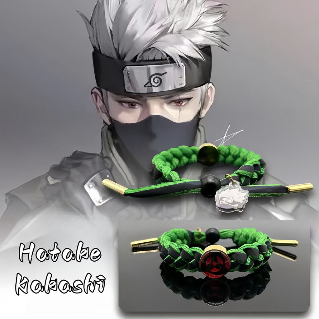 Bracelet en corde tressée à la main Kakashi/Sakura/Sasuke. Un bracelet idéal pour offrir.