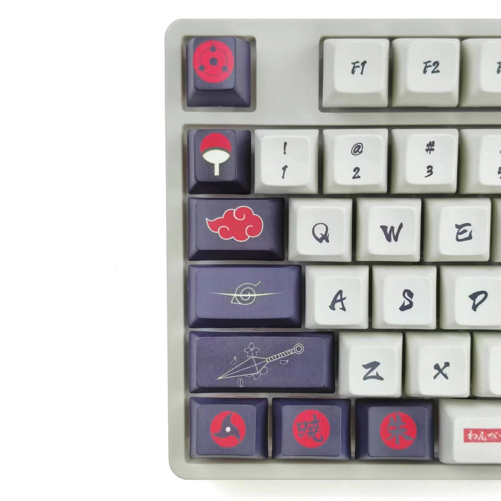 Naruto Akatsuki & Sharingan Keycaps Set - Anime Artisan Keycaps for Mechanical Keyboard