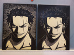 Figurines Roronoa Zoro en bois sculpté, tableaux