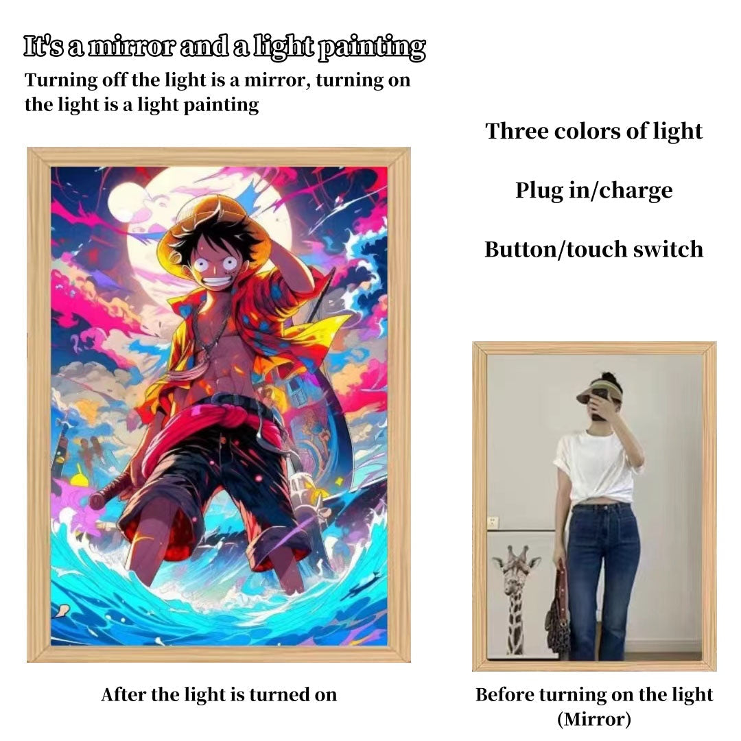 Luffy/Zoro/Sanji peuvent servir de miroirs, de peintures décoratives ou de tableaux lumineux.