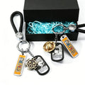 One Piece Anime Keychain Set - Braided Leather Wanted Poster Pendant Keychain
