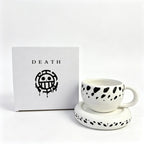 One Piece Trafalgar Law Hat Shaped Ceramic Mug, Anime Coffee Cup with Saucer