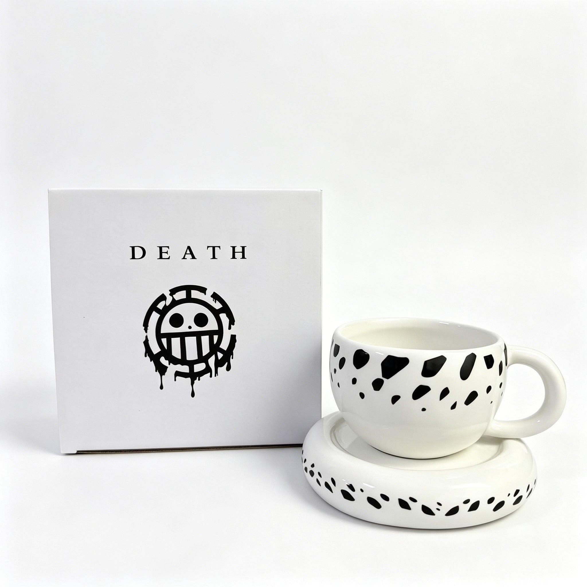 One Piece Trafalgar Law Hat Shaped Ceramic Mug, Anime Coffee Cup with Saucer