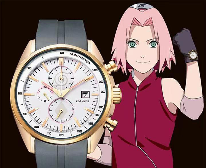 Haruno Sakura Montre Homme Montre Analogique Quartz Sports Unisexe Étanche 10 M