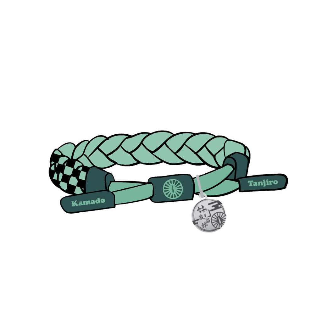 Bracelet Tanjirou/Nezuko, corde tressée à la main. Un bracelet idéal pour un cadeau.