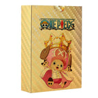 Coffret de Cartes à Collectionner One Piece Monkey D Luffy Roronoa Zoro Feuille d'Or, Cartes de Jeu TCG Plaqué Or Imperméable Personnage Anime