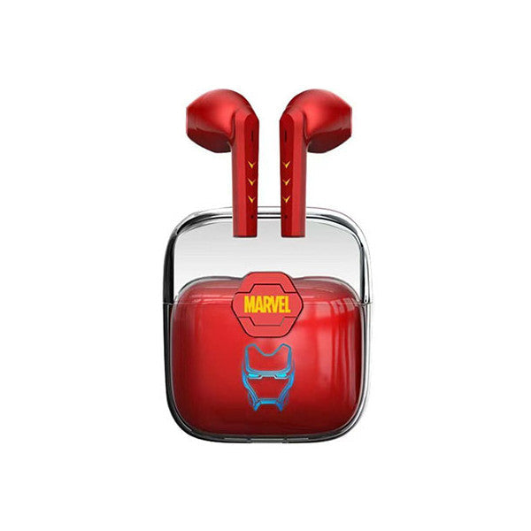 Marvel Iron Man Black Panther Wireless Earbuds, Marvel TWS Bluetooth 5.1 Headphones with LED Light