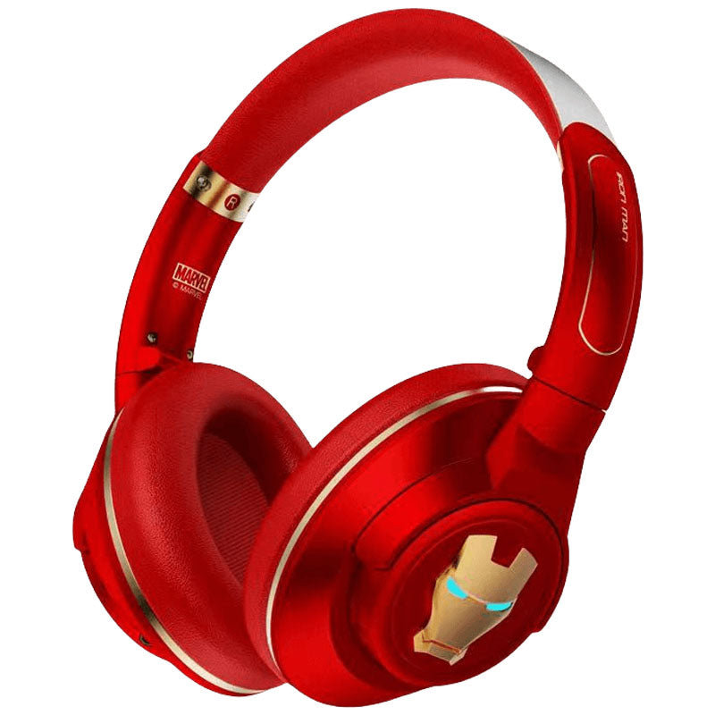 Marvel Iron Man Captain America Over‑Ear Bluetooth Gaming Headphones, Low Latency Headset with Detachable Mic