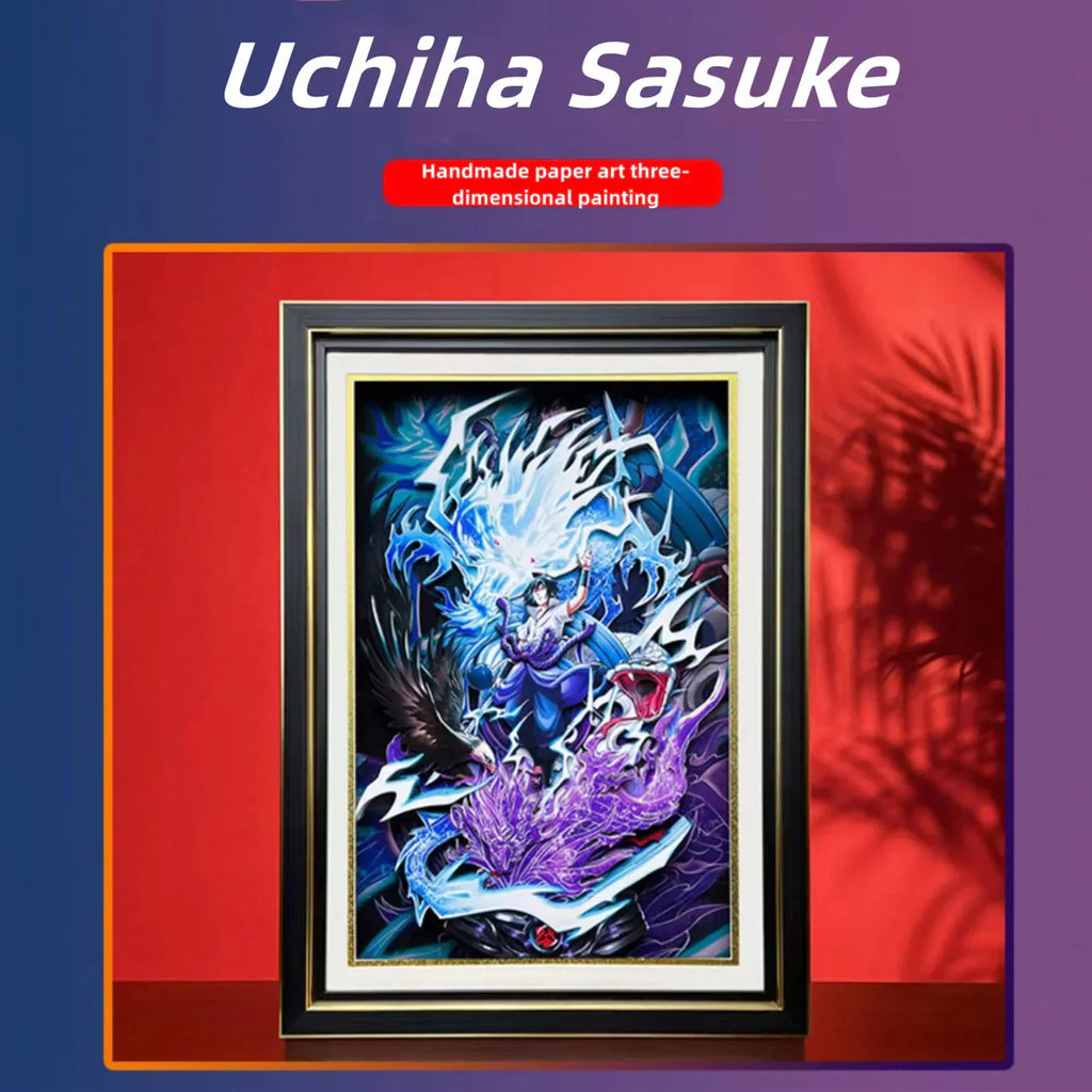 Uchiha Sasuke handsome cartoon handicraft 3D drawing
