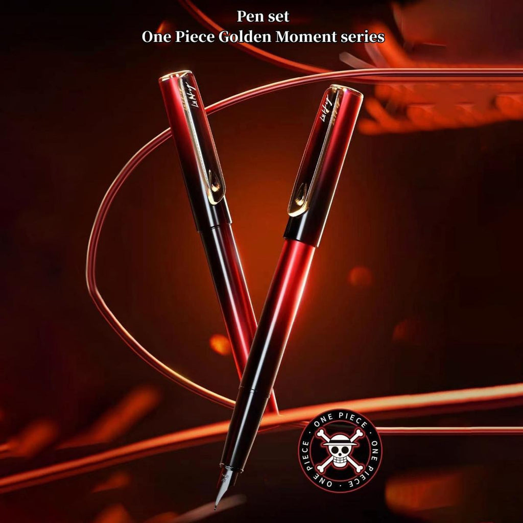 Stylo Luffy "Chapeau de Paille" Stylo métallique Stylo d'entraînement Stylo exquis Papeterie scolaire Coffret cadeau