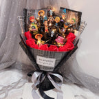 Bouquet de Savons Roses Faits à la Main Luffy/Zoro avec LED pour Cadeaux Romantiques de la Saint-Valentin