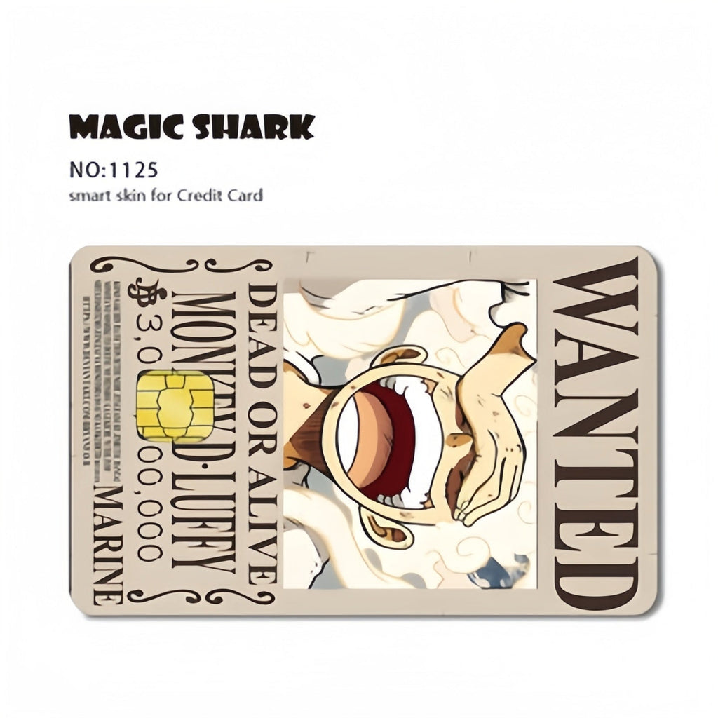 Autocollants de carte bancaire Luffy/Zoro épaissis avec gommage cristal personnalisés