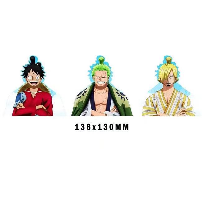 Autocollants 3D dégradés Luffy/Zoro/Nami