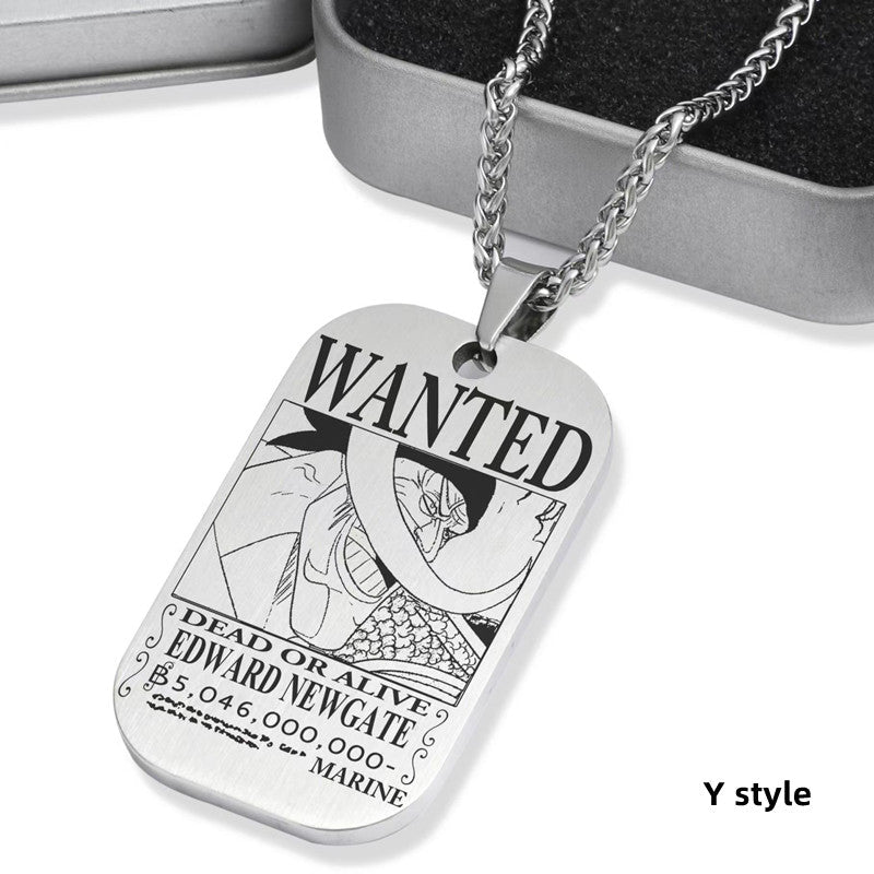 Collier de primes de personnages en titane Luffy/Zoro/Nami/Sanji