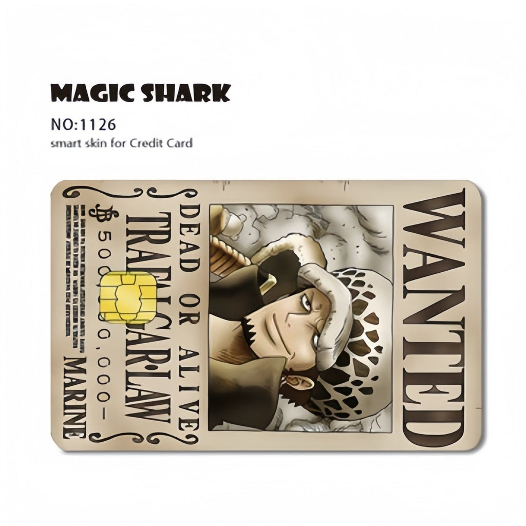 Autocollants de carte bancaire Luffy/Zoro épaissis avec gommage cristal personnalisés