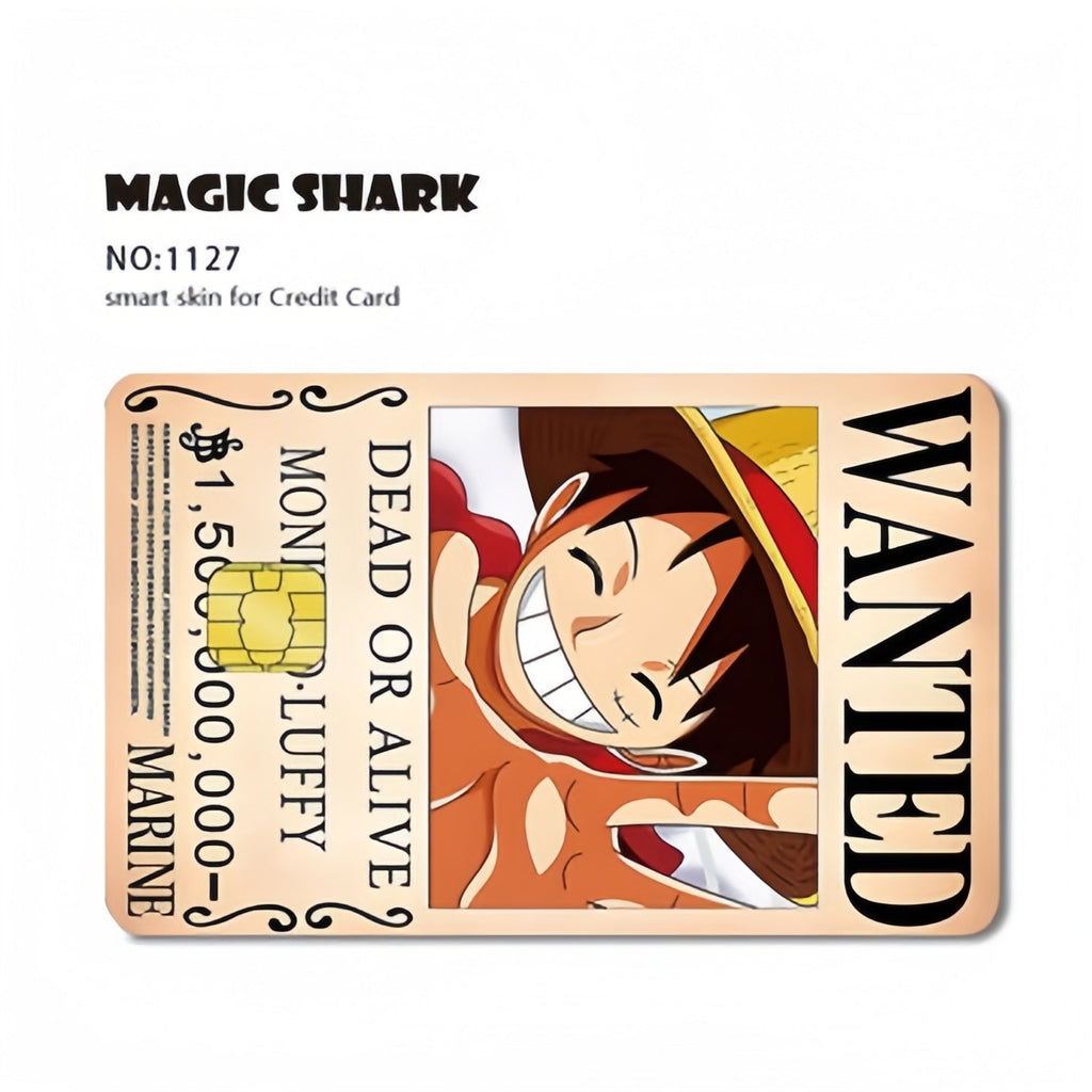 Autocollants de carte bancaire Luffy/Zoro épaissis avec gommage cristal personnalisés