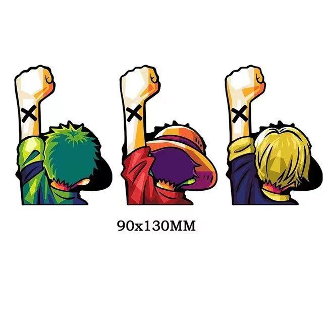 Autocollants 3D dégradés Luffy/Zoro/Nami