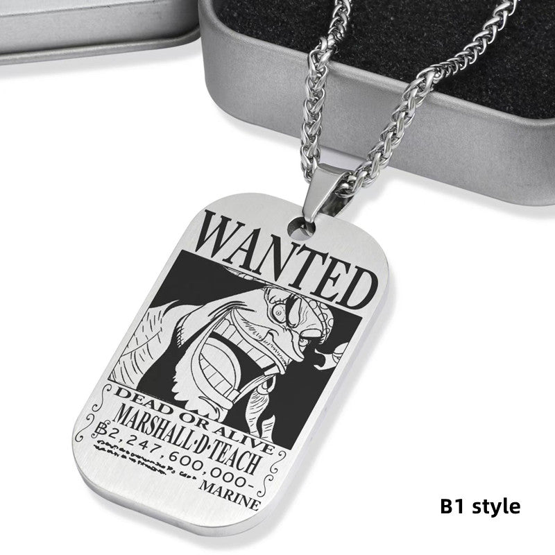 Collier de primes de personnages en titane Luffy/Zoro/Nami/Sanji