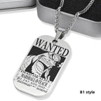 Collier de primes de personnages en titane Luffy/Zoro/Nami/Sanji